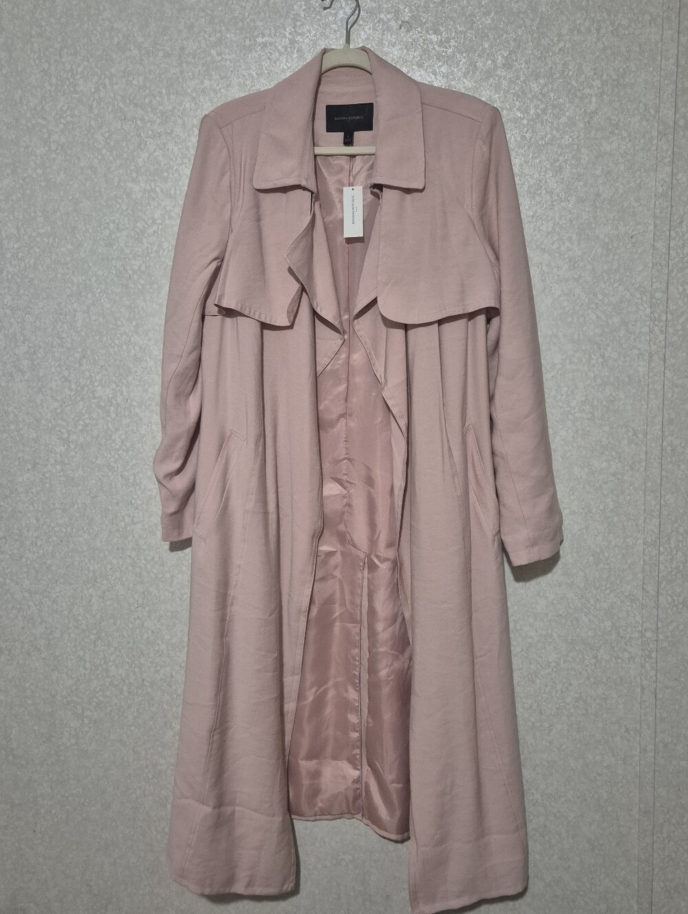 NWT Banana Republic Pale Pink Trench Coat..SIZE:L - Picture 1 of 14